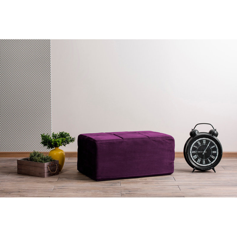 Repose-pieds rectangulaire de 35,4 po de largeur, 100 % polyester mauve