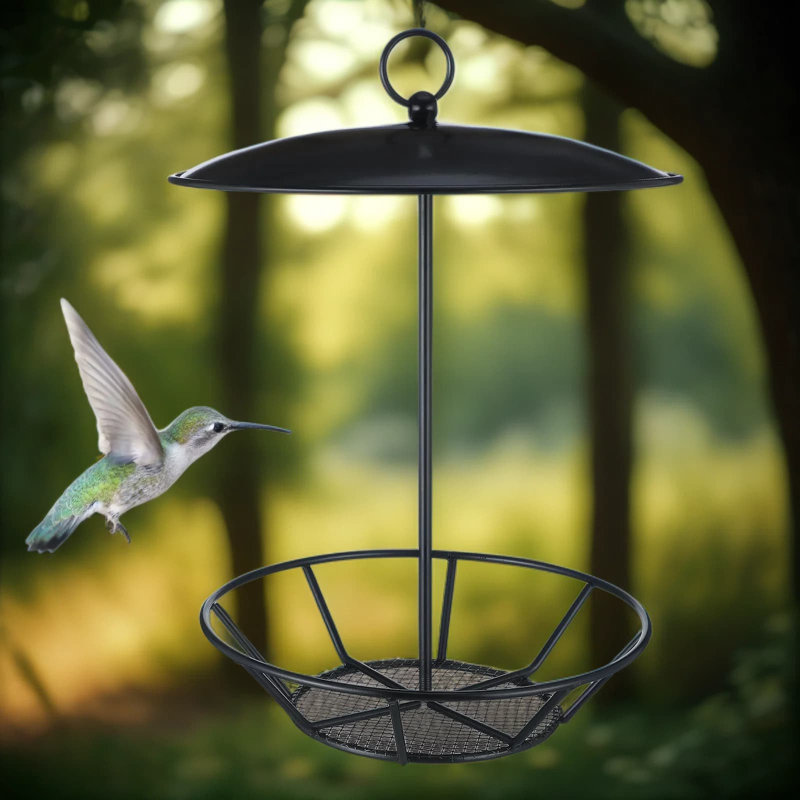 Mangeoire à oiseaux en métal pour l'extérieur