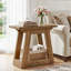 Table de bout étroite en bois massif, table d'appoint de style campagnard pour le salon, brun-1955787008