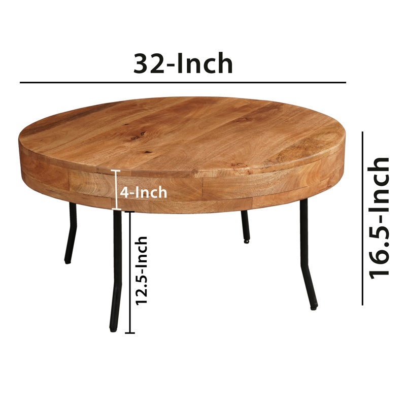 Beki Solid Wood Top Single Coffee Table