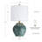 19in. Green Ceramic Table Lamp With Drum Shade