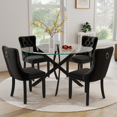 5 Piece Round Pedestal Dining Set