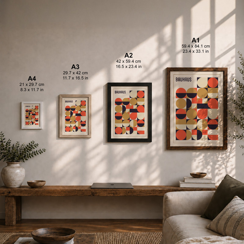 Bauhaus Grid Geometric - Print, Unframed, A1 - 84.1 x 59.4 cm