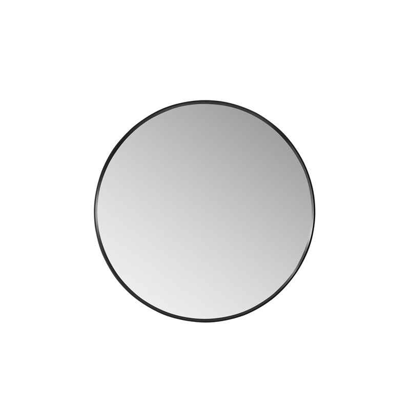 Kaliea Metal Flat Wall Mirror, Brushed Black , 32'' x 32''