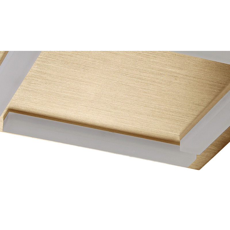Phinnaeus Acrylic LED Flush Mount, Satin Gold