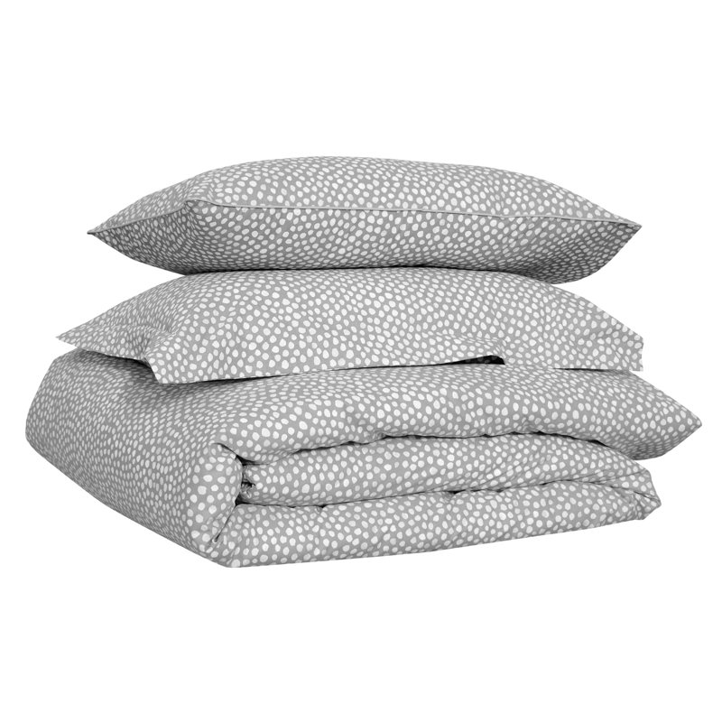 100% Cotton - Set of 2, Polka Dots, Grey