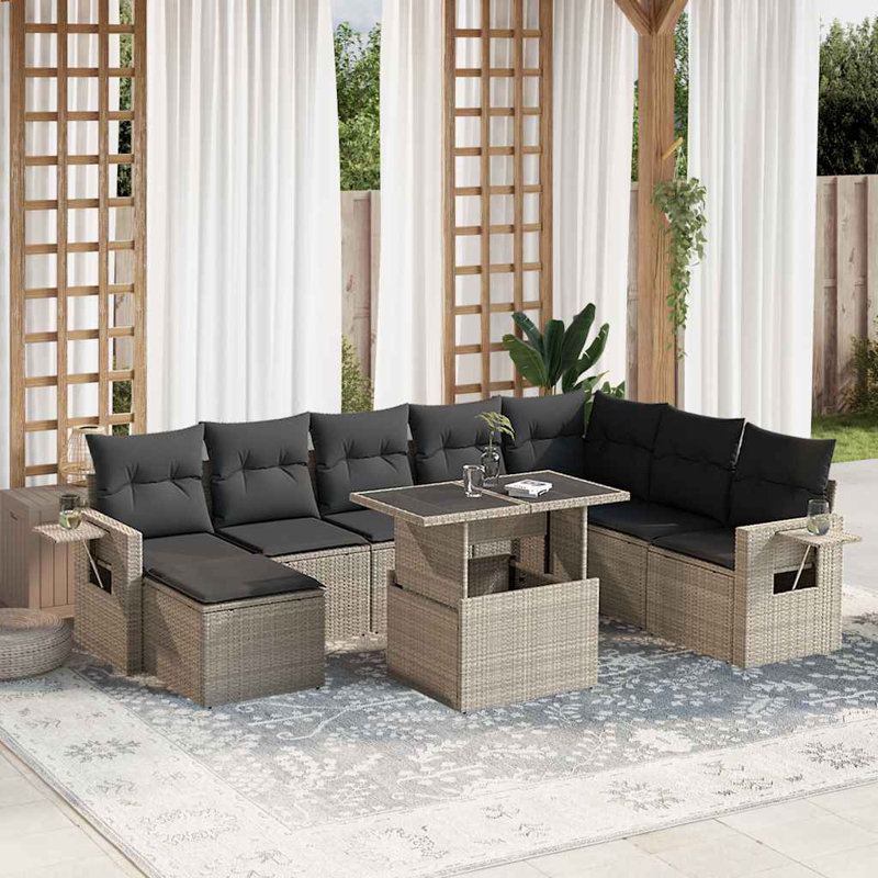  Garden Sofa Set Light Grey
