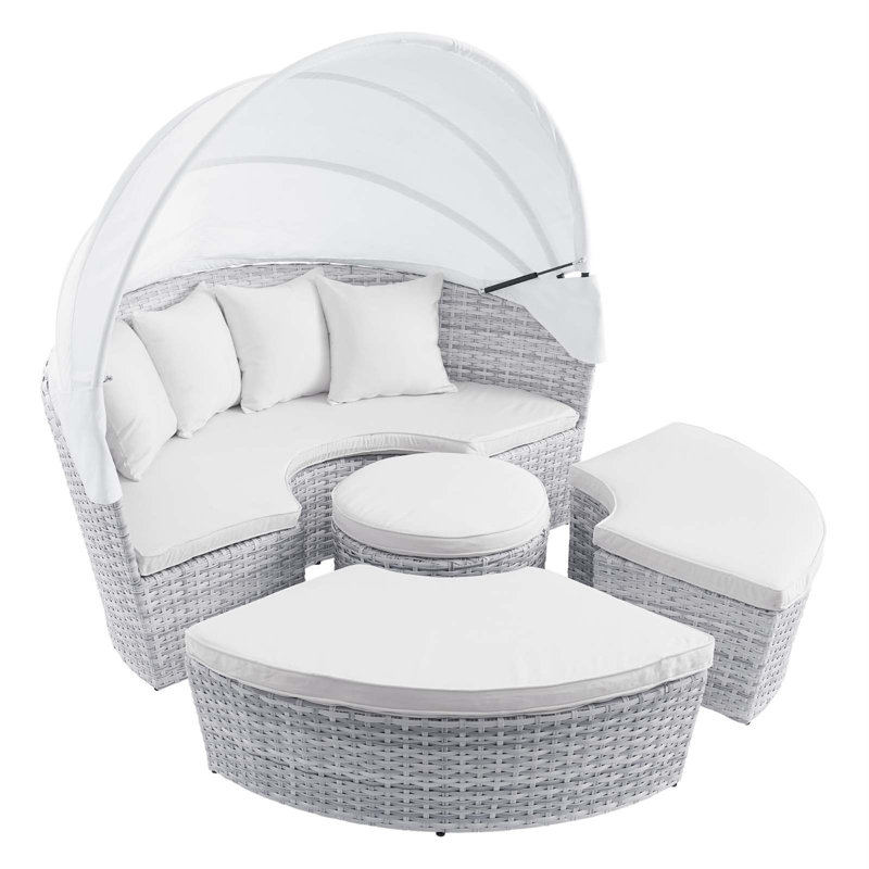 Modway Scottsdale Canopy Outdoor Patio Daybed, White