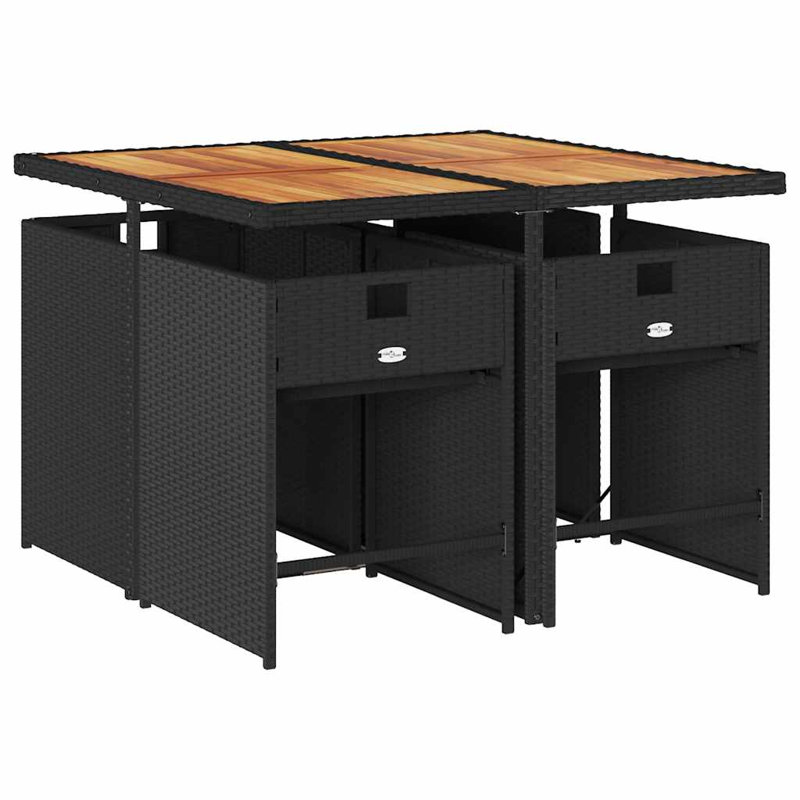 Patio Dining Set with, Black