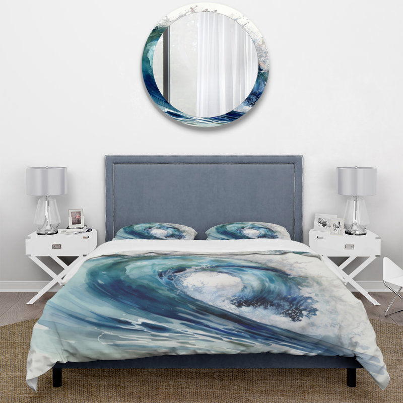 Ensemble de housse de couette en microfibre / polyester Ocean Wave Motion VI Bedding