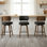 Tabouret de comptoir pivotant rembourré avec structure en bois