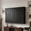 Meuble télé noir à fixation murale pour téléviseur de 60 po ou moins, panneau de télé pliant à panneau avec verrous latéraux et fermeture magnétique