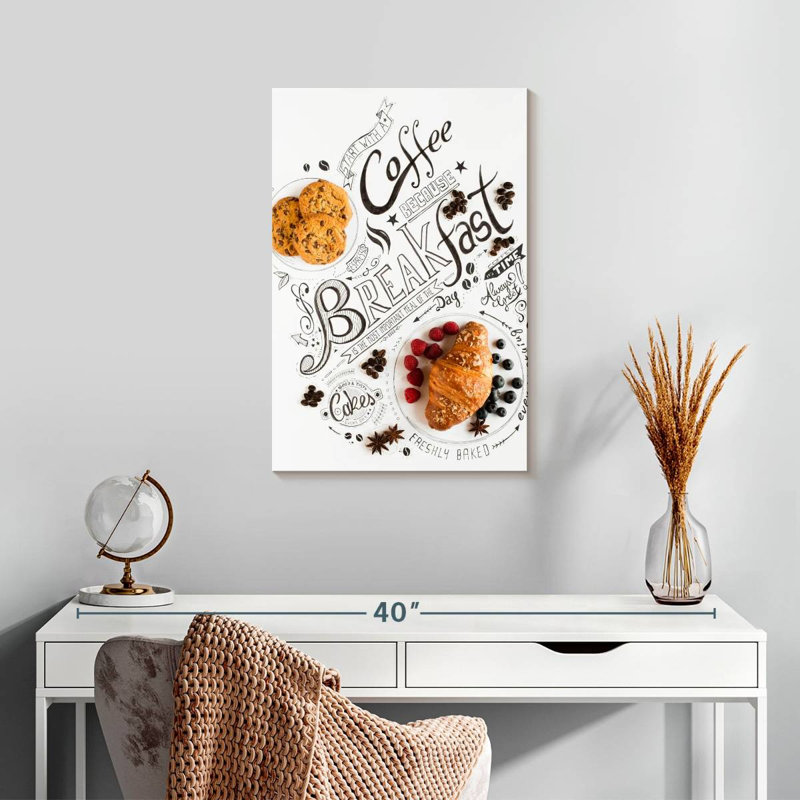 Yarlin Breakfast Typography Pastries, 24" H x 16" W