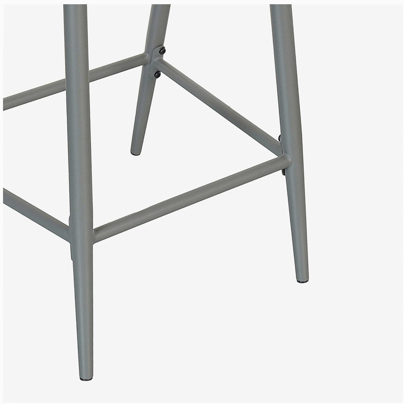 Ensemble de 2 tabourets de comptoir avec cadre en métal et rotin PE, ensemble de 2, gris mat, Gris mat