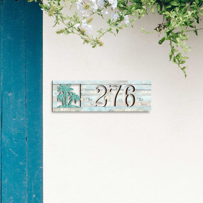 Plaque d'adresse sur 1 ligne Palm Trees