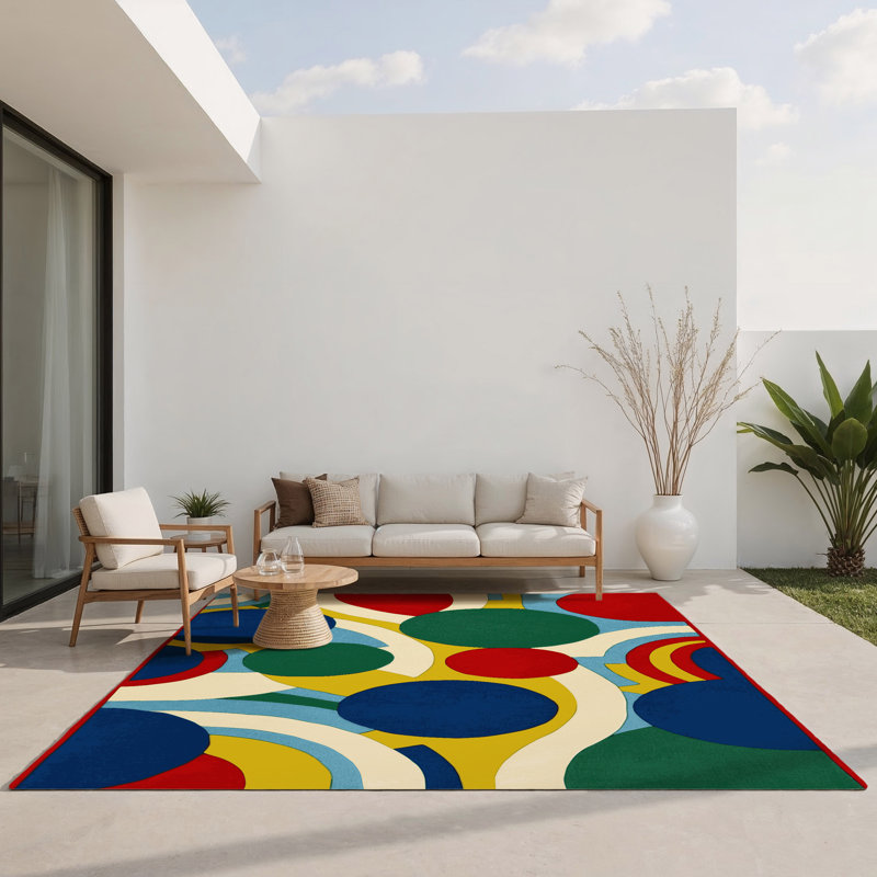 Energetic Jig Indoor And Outdoor Area Rug, Rectangle 4' x 6'
