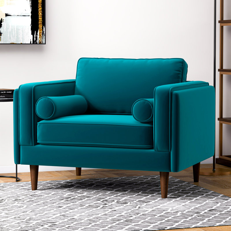 Nehemiah Velvet Armchair, Teal
