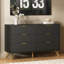 Fluted 6 - Drawer Dresser 47.2''W Wood Wide Chest Of Drawers With Metal Handle & Feet-1903492520