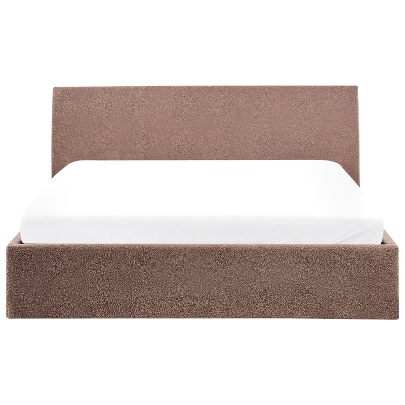 Ottoman Bed Boucle, European King (160 x 200 cm), Brown