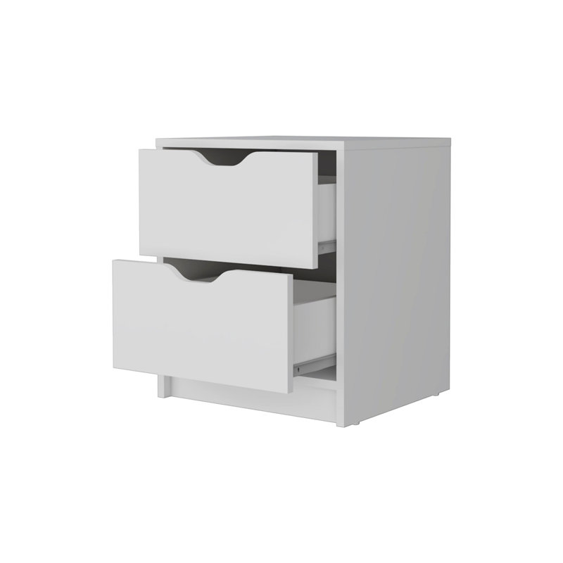 2-Drawer Nightstand, White