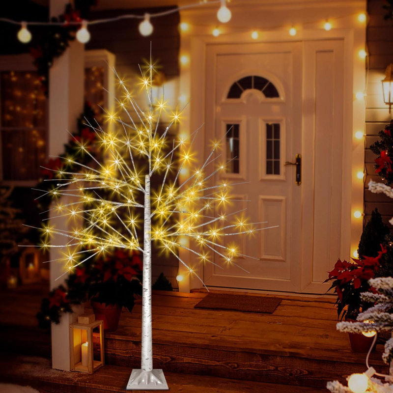 4FT LED Birch Tree With 96 Lights Warm White LED Lighted Birch Tree With 8 Flashing Modes&Timer Dimmable LED Trees For Home Decor Party Wedding Christmas Season Decor.