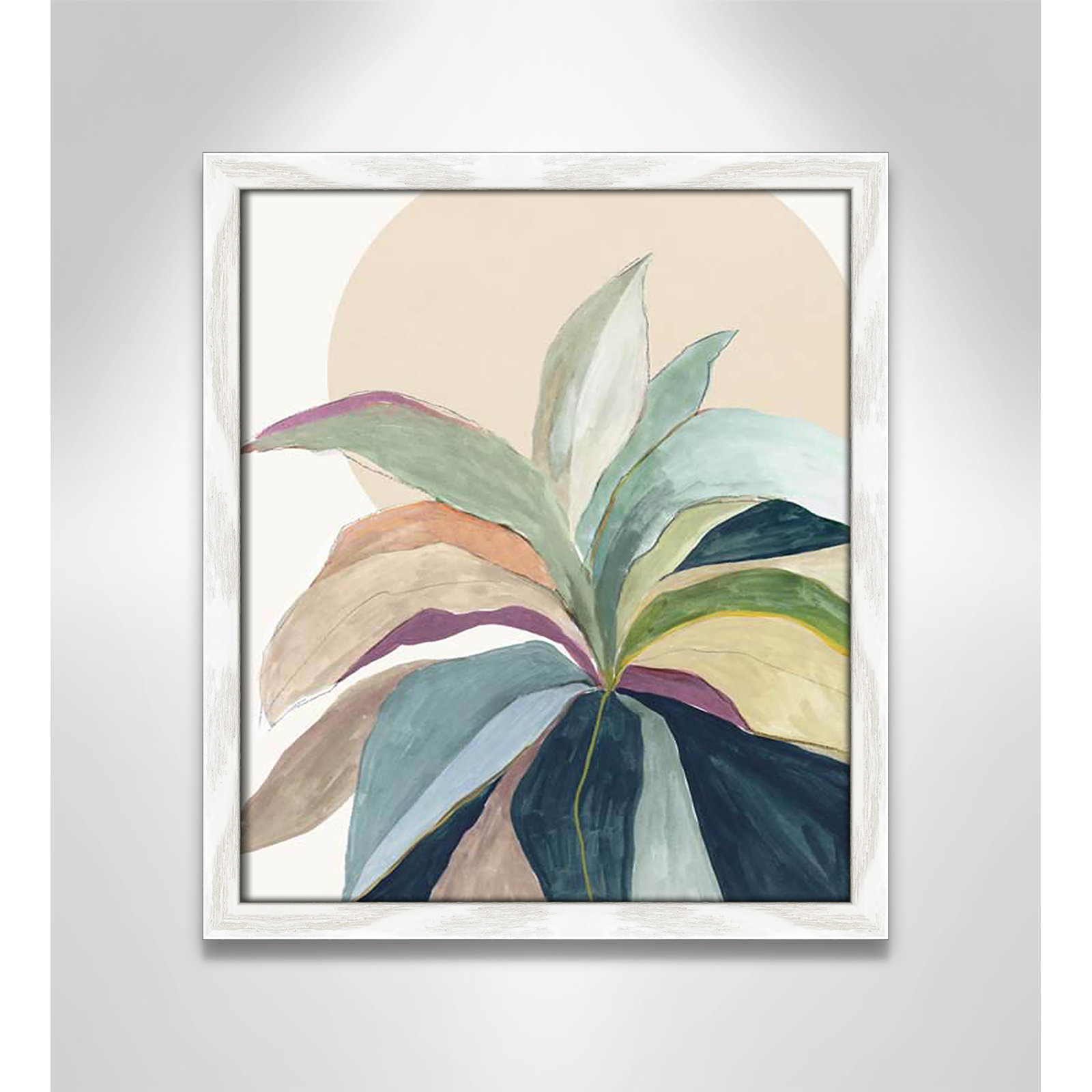 Sunny Bright Leaves II by Asia Jensen, White Slim Unmatted Picture Framed, 15" H x 13" W x 0.75" D