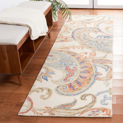 Tapis de couloir en laine / coton touffeté à la main de style couloir Alben