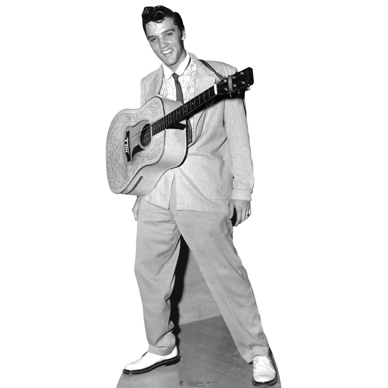 Accroche en carton elvis avec guitare autour du cou