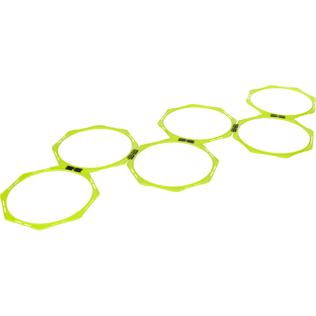 Hexagonal Speed Agility Washer and Ring Toss with Carrying Case (Set of 6) Coach's Closet 