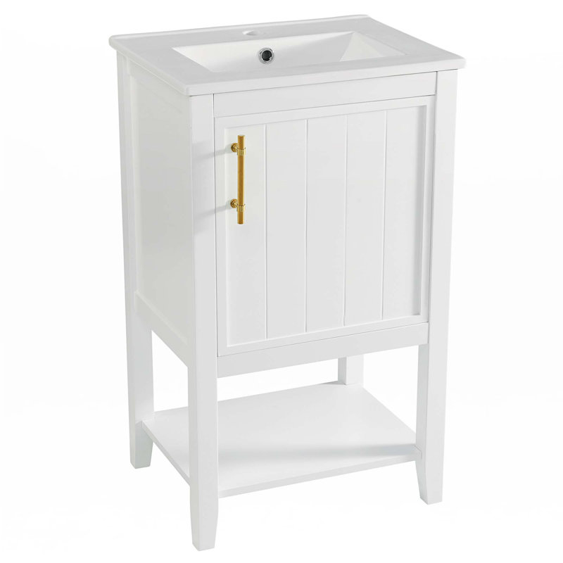 Meuble-lavabo de 20 po avec lavabo, Blanc