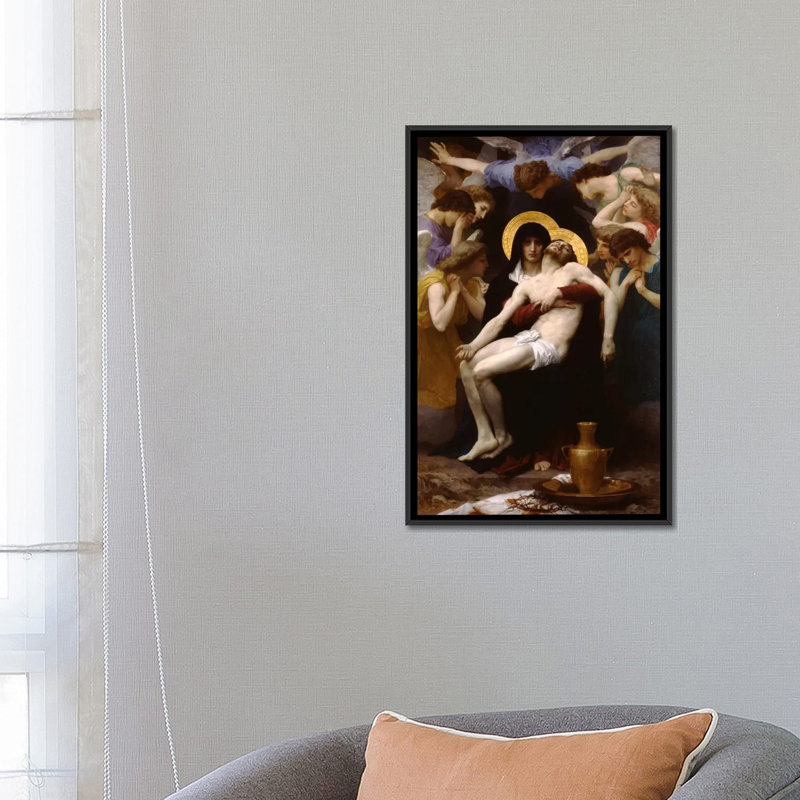 «Pieta 1876» par William-Adolphe Bouguereau, reproduction d'art sur toile, H 26 po x l 18 po x P 1,5 po, Pas de tapis