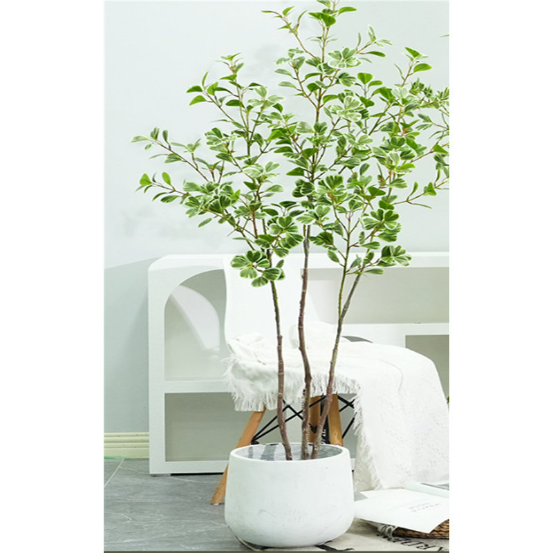 Artificial Ficus Tree, Large Simulated Ficus Tree With Smooth And Shiny Leaves, 35.43" H x 7.87" W x 7.87" D