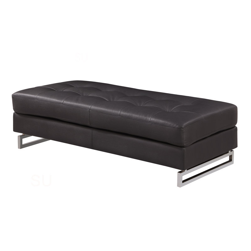 Repose-pieds en cuir véritable Global United, Brown