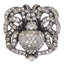 CHARLOTTE KNOB DECORATED WITH CLEAR SWAROVSKI CRYSTALS IN BURNISHED SILVER PLATE