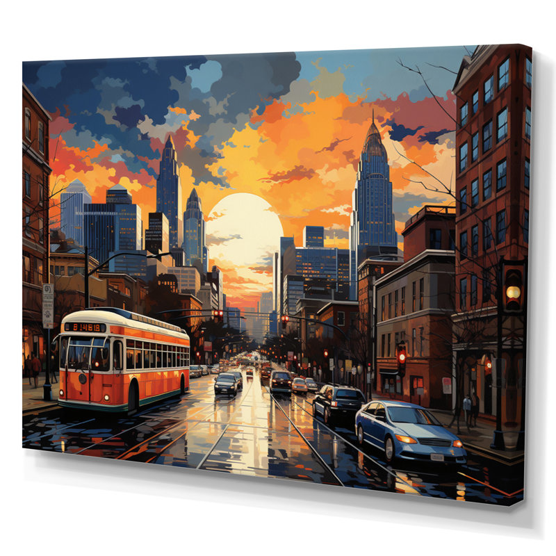 City Charlotte Collage II sur toile, Toile tendue, H 24 po x l 32 po x P 1 po