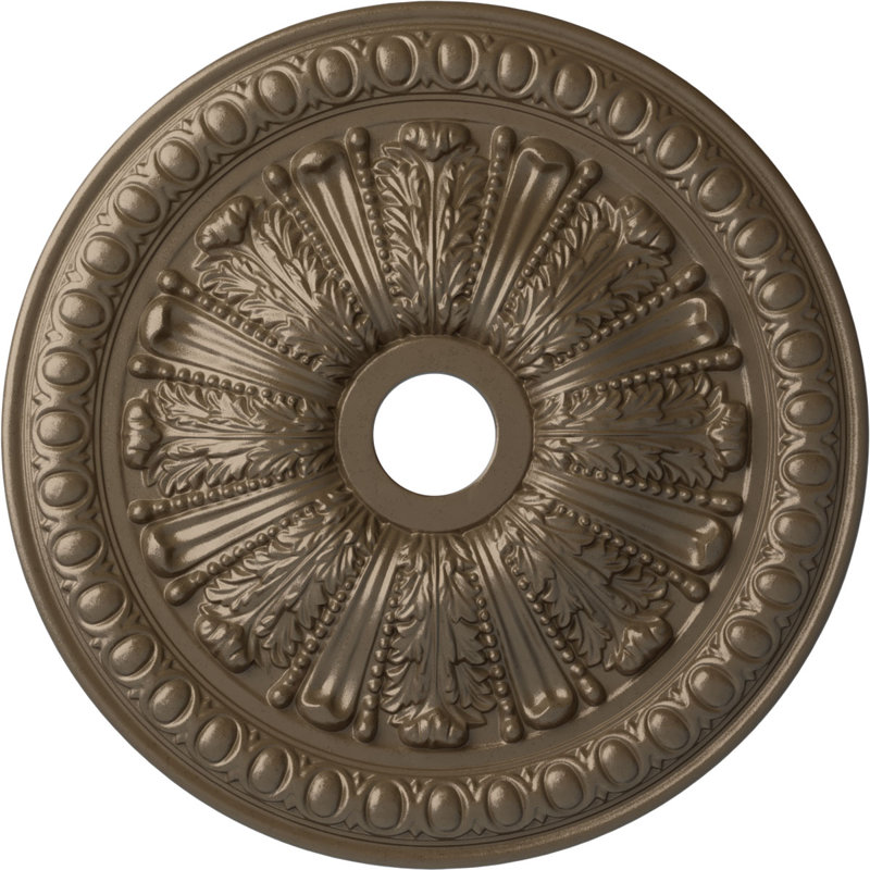 Plafonnier médaillon Endurathane Tomango, Argent chaleureux