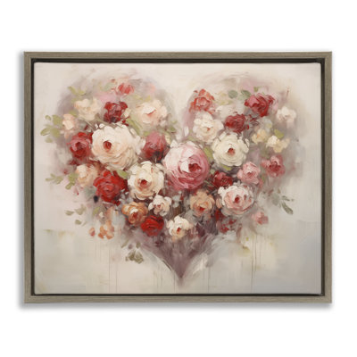 Valentine Roses Heart Floating Frame, design by Arlington Prints
