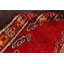 Tapis de couloir en laine noué à la main des années 1960 de conception unique 4 pi 10 po x 11 pi 7 po Tapis décoratif rouge
