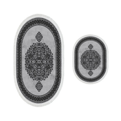 Ensemble de tapis de bain Premium (2 pièces), gris, 19,7 po x 23,6 po et 23,6 po x 39,4 po | 100% polyester, 25,1 oz / verge carrée | Dessous antidérapant, antibactérien, facile à nettoyer, lavable à la machine | Parfait pour un décor de salle de bain élégant