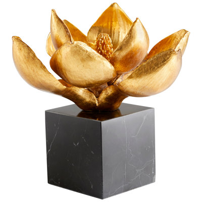 Edelweiss Resin and Marble Floral Figurine / Sculpture Decorative Object