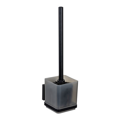 Latitude Run Arshleen toilet set black, mounting without drilling