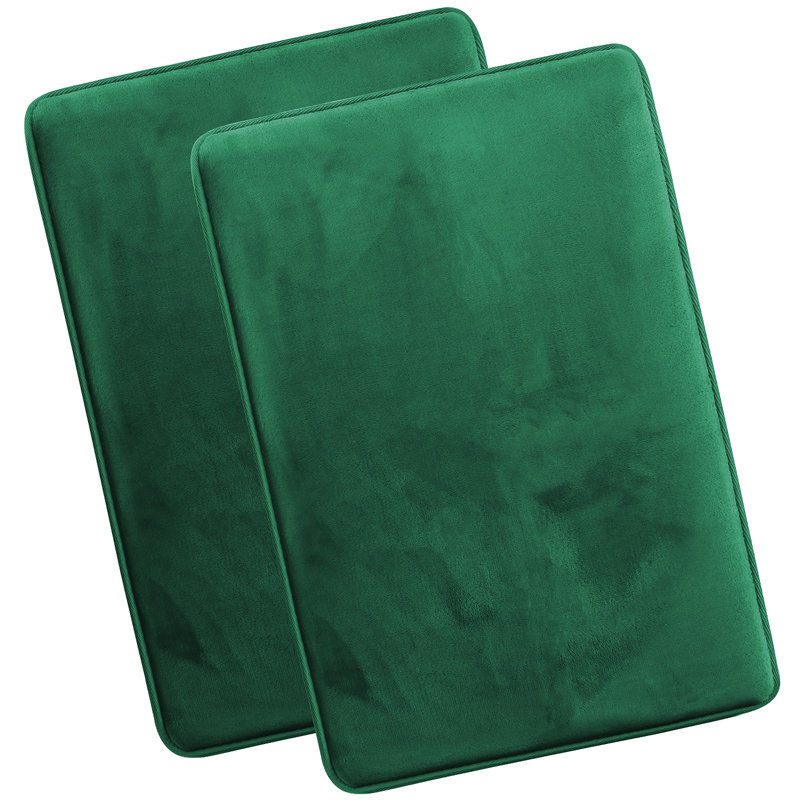 Steph Luxury Ultra Soft and Absorbent Memory Foam Bath Rug Set with Non-Slip Backing, Large: 20"W x 34"L, Hunter Green