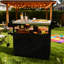 Table de bar à roulettes pour l'extérieur, événements de fête d'avant-match, plateau en acier inoxydable, structure, tablette de rangement, table pivotante à 360 °, préparation des aliments et boissons, acier, chariot, armoire avec portes, crochets latéraux-134289778