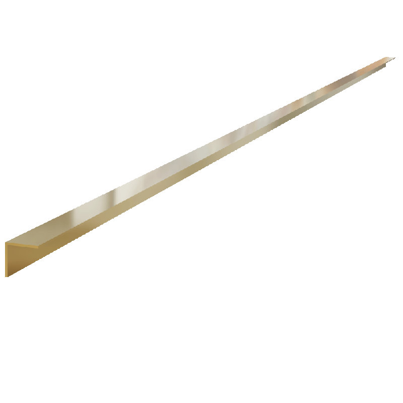 Barre en L décorative en aluminium 0,875 po, L 72 po, Laiton poli