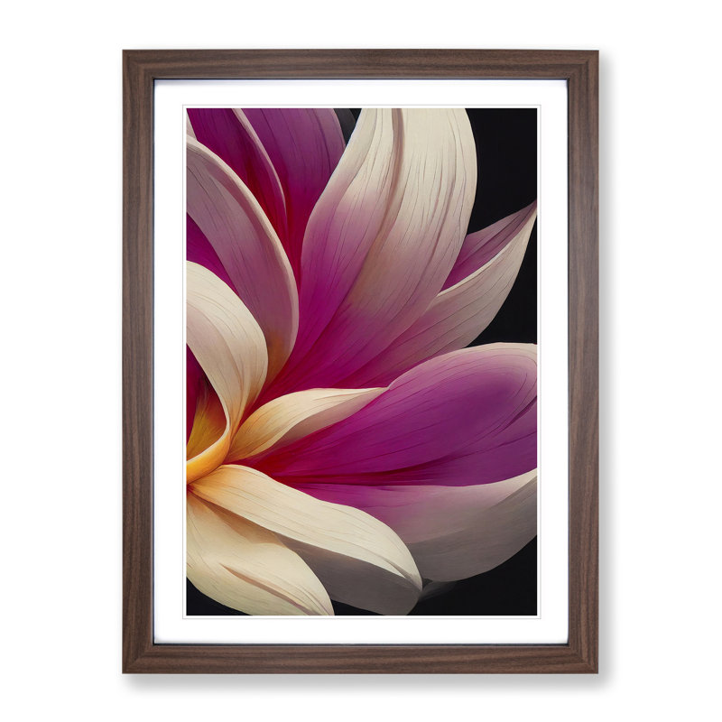 The Heartwarming Flower - Single Picture Frame Print, 34cm H x 25cm W x 2cm D, Walnut Framed