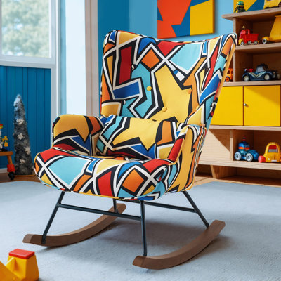 Chaise berçante à oreilles en porcelaine