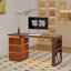 MDF Computer Desk with Built-In Electrical Outlet-778879158