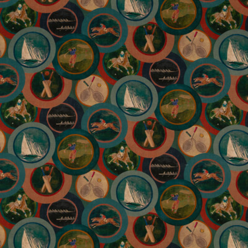Long Weekend Sporting Life Fabric, Teal