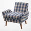 Fauteuil d'appoint rembourré avec pieds en bois d'hévéa-1003002345
