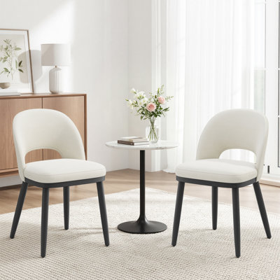 Modern Upholstered Dining Chair, Side Chair with Wooden Legs